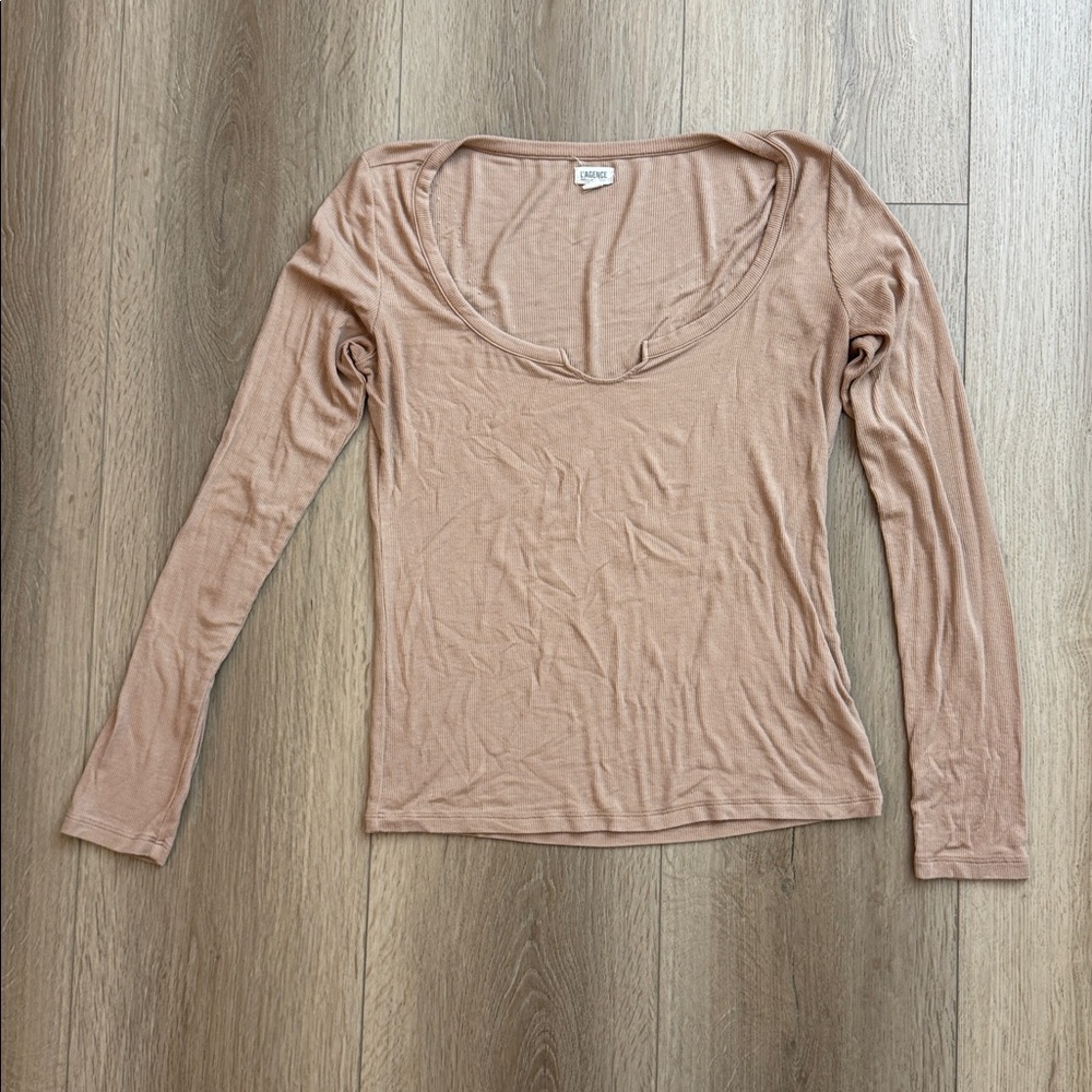 L’AGENCE Women's Tan Long Sleeve Top